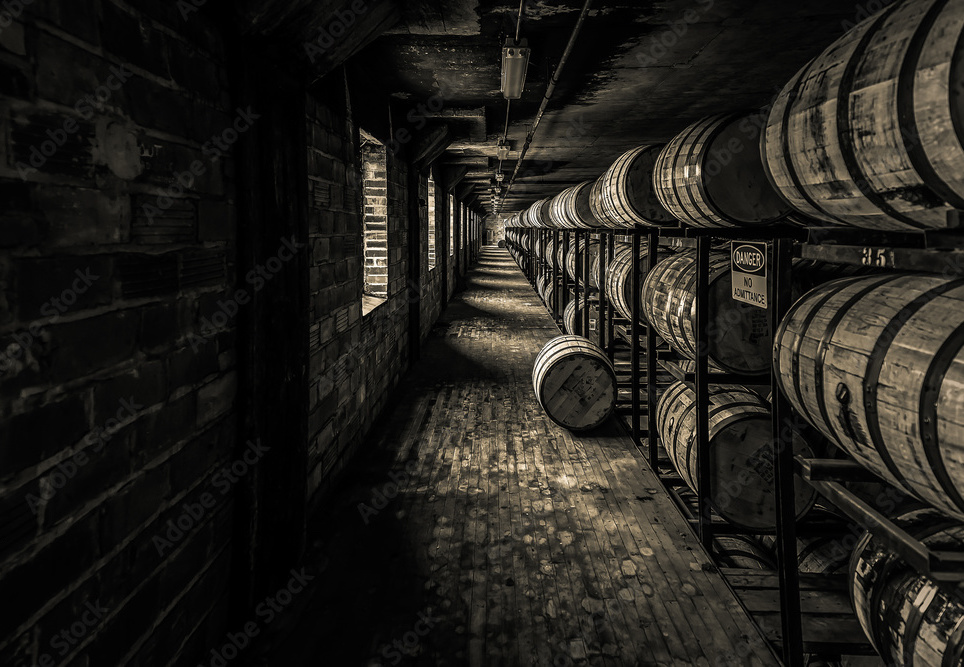 Barrels aging alcohol