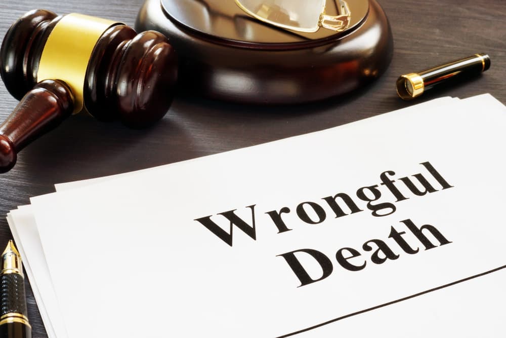 "Wrongful Death Case Report and Court Gavel."